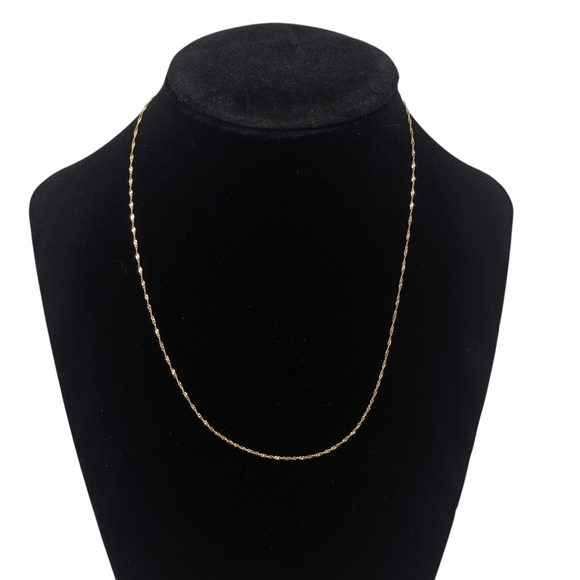 18k Solid Gold 16" Dainty Chain - Picture 1 of 5